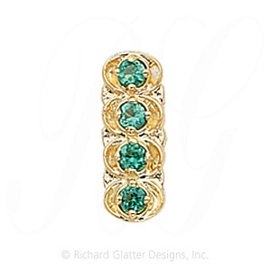 GS048 E - 14 Karat Gold Emerald Slide 